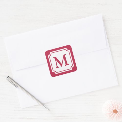 Color of the Year 2023  Magenta Monogram Square Sticker