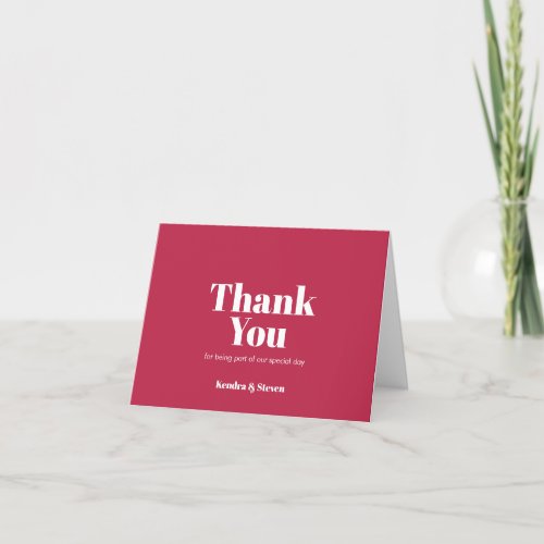 Color of the year 2023  Viva Magenta Thank You Card