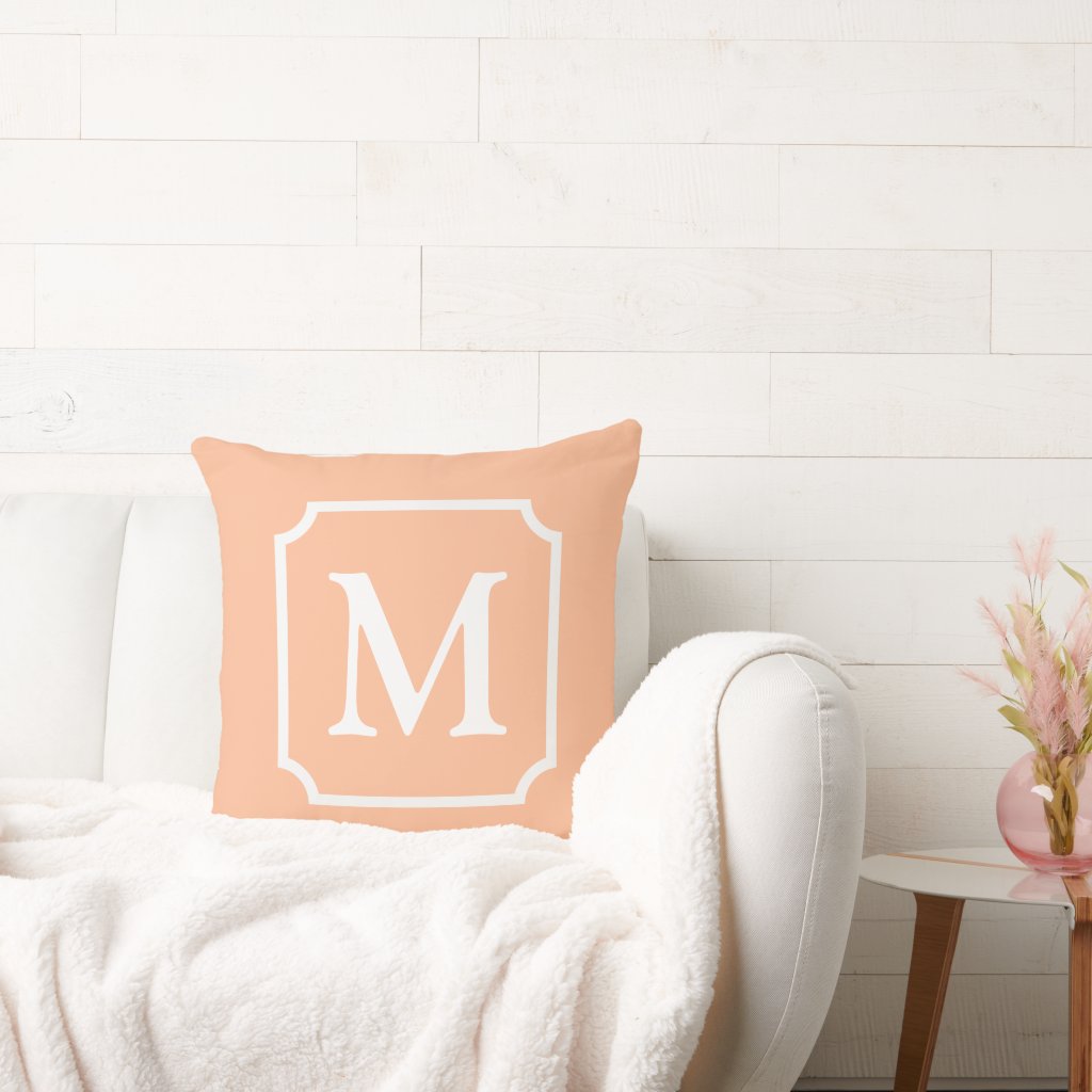 Color of this year, Monogram Throw Pillow for my dad