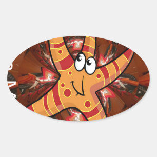 Color on the run oval sticker