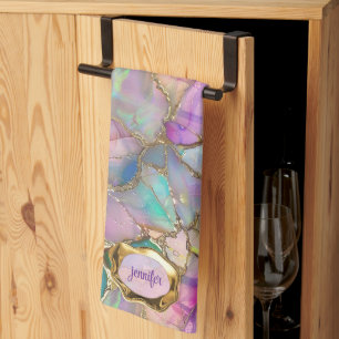 Color Opal and Liquid Gold Kitchen Towel