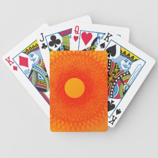 color orange happines abstract art bicycle playing cards