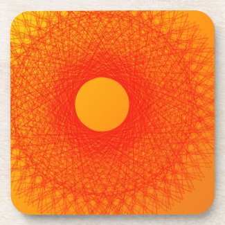 color orange happines abstract art coaster