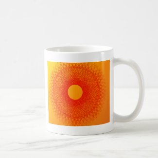 color orange happines abstract art coffee mug