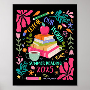 Color Our World Summer Reading 2025 Boho Wildflowe Poster