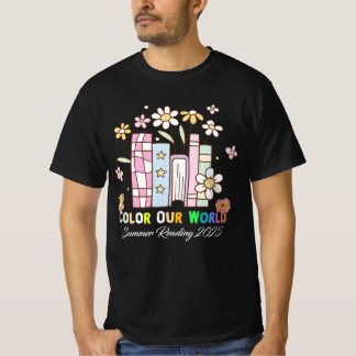Color Our World Summer Reading 2025 Cute Book Wild T-Shirt
