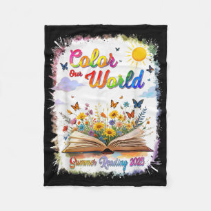 Color Our World Summer Reading Book Wildflowers Bu Fleece Blanket