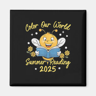 Color Our World Summer Reading Program 2025 Bee Re Magnet