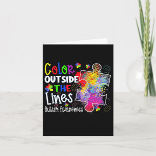 Color Outside The Lines Autism Awareness Christmas Card