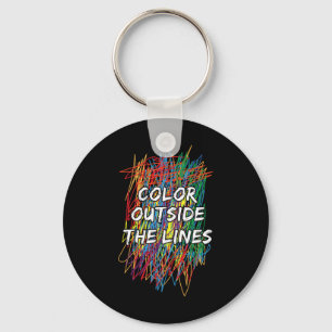 Color Outside The Lines Autism Awareness For Girls Keychain