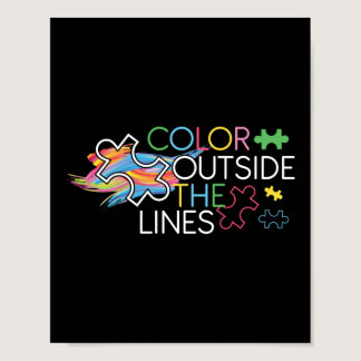 Color Outside The Lines Autism Awareness Poster