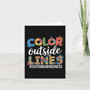 Color Outside The Lines Autism Awareness Teacher Card