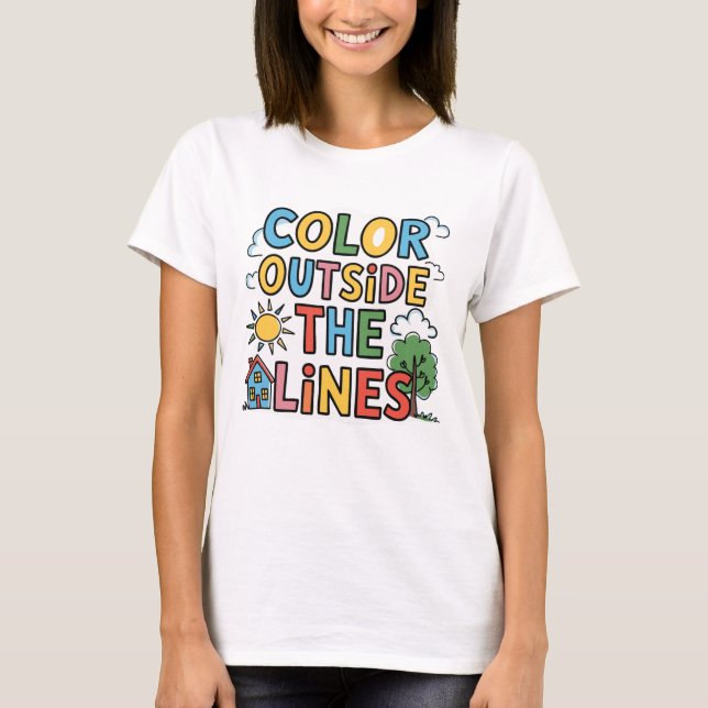 Color Outside the Lines Autism Shirt - Autism (Front)