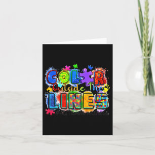 Color Outside The Lines World Autism Awareness Day Card