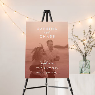 Color Overlay Stylish Photo Wedding Welcome Sign