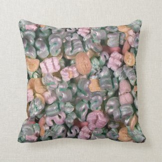 Color Packing Peanuts Throw Pillows