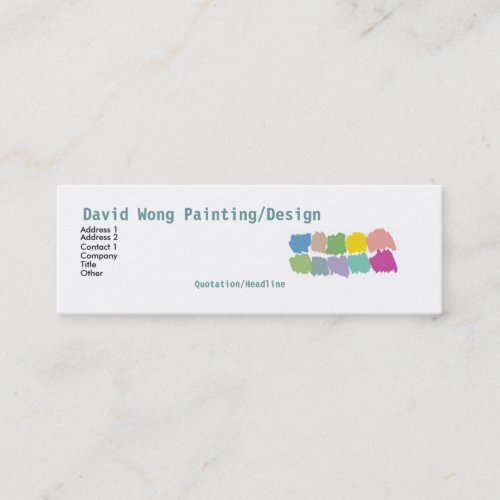 Color paintbrush swatches Business Card -skinny
