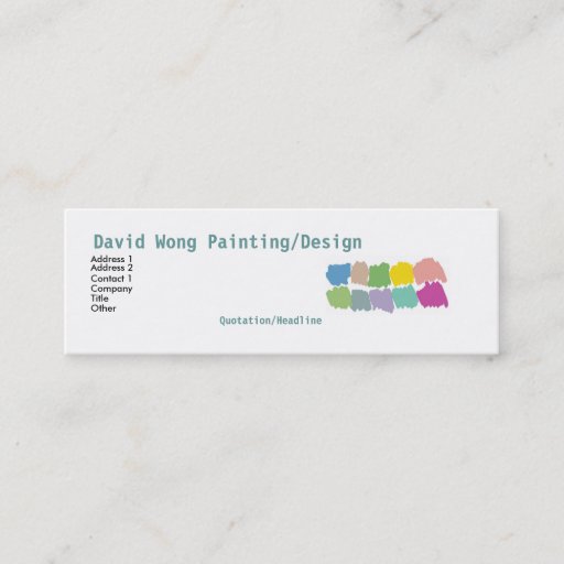 Customizable Color paintbrush swatches Business Card -skinny