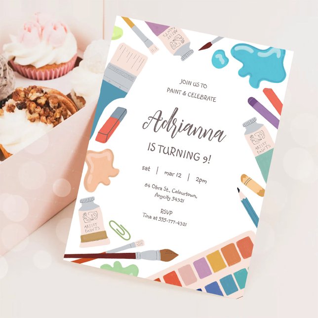 Color Painting Art Party Birthday Invitation (Creator Uploaded)
