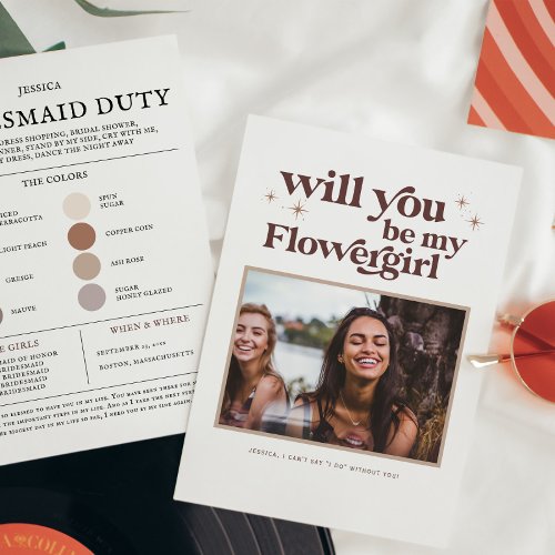 Color Palette Be my Flower Girl Proposal Announcement
