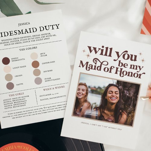 Color Palette Be my Maid of Honor Proposal Announcement