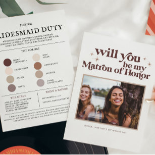 Color Palette Be my Matron of Honor Proposal Announcement
