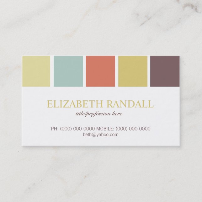 Color Palette Business Card/Calling Cards (Front)