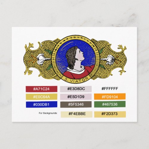 Color Palette for Fully Colorized St Viator LD01 Postcard