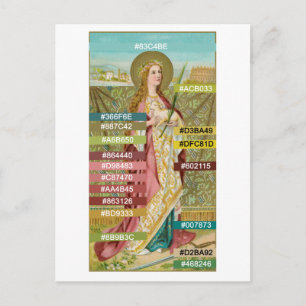 Color Palette for St. Agnes of Rome (BC 01) Postca Postcard