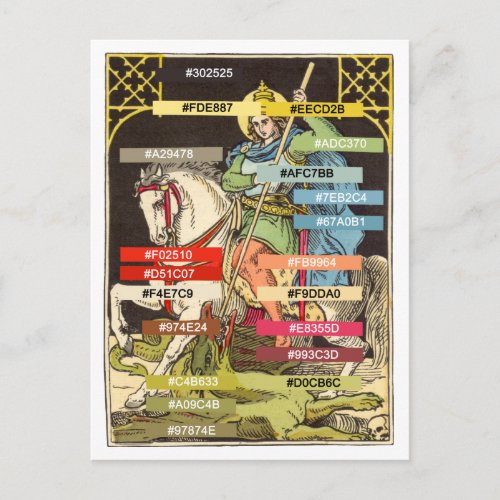 Color Palette for St George on Horseback BS 01  Postcard