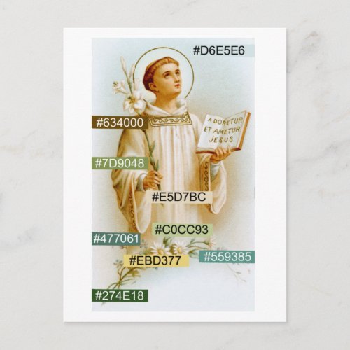 Color Palette for St Viator the Catechist BF 02 Postcard