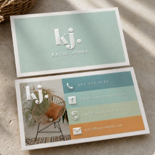 Color Palette Monogram Business Card