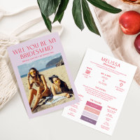 Color Palette Photo Be My Bridesmaid Proposal Card