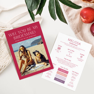 Color Palette Photo Be My Bridesmaid Proposal Card