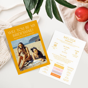 Color Palette Photo Be My Bridesmaid Proposal Card