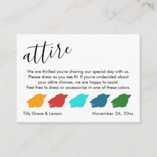  Color Palette Suggestions Wedding Guest Attire Enclosure Card