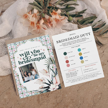 Color Palette Will You Be My Bridesmaid Proposal   Announcement by IYHTVDesigns at Zazzle