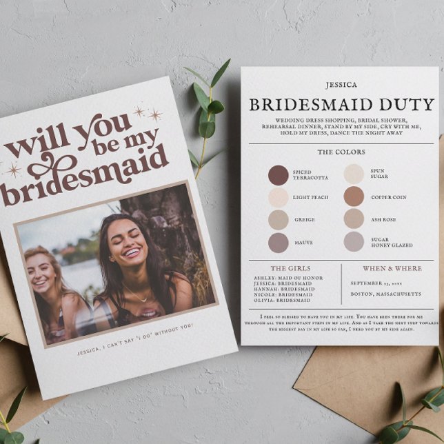 Color Palette Will you be my Bridesmaid Proposal  Announcement (Creator Uploaded)