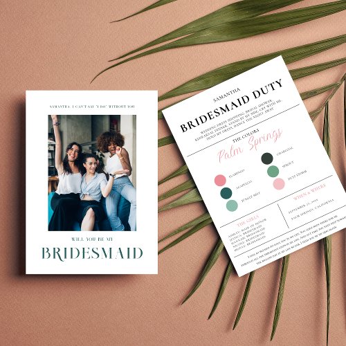 Color Palette Will you be my Bridesmaid Proposal   Announcement