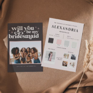 Color Palette Will you be my Bridesmaid Proposal  Note Card