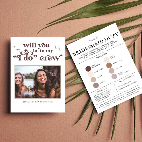 Color Palette Will you be my Bridesmaid Proposal Note Card