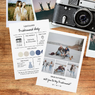 Color Pallet Will You Be My Bridesmaid Proposal Invitation