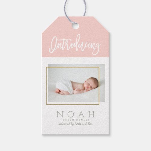 COLOR PANELS BIRTH ANNOUNCEMENT GIFT TAGS