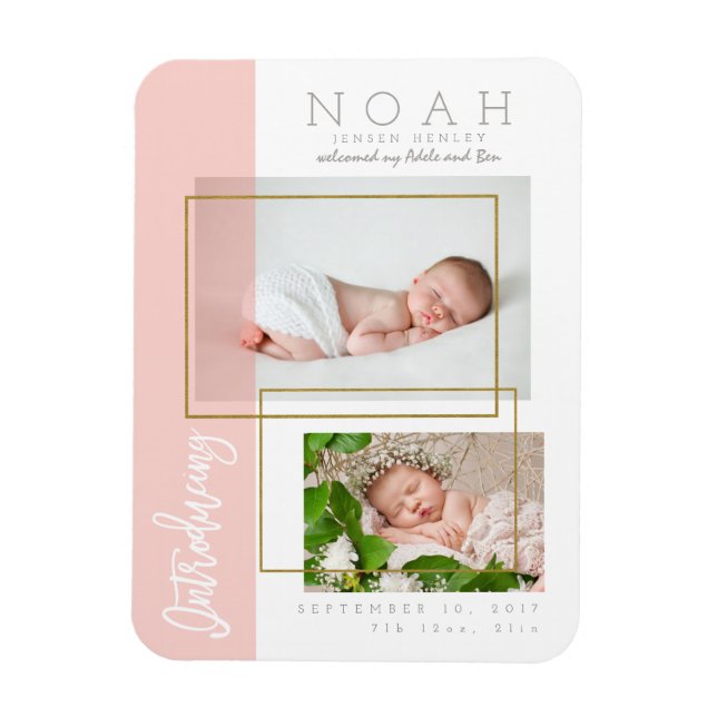 COLOR PANELS BIRTH ANNOUNCEMENT MAGNET (Vertical)