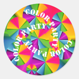 color party classic round sticker