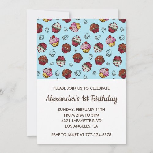 Color party invitations 1st birthday boy blue kids