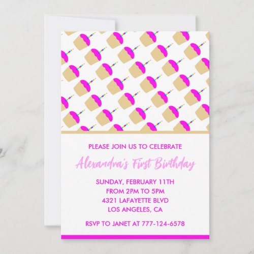 Color party invitations 1st colorful modern girls
