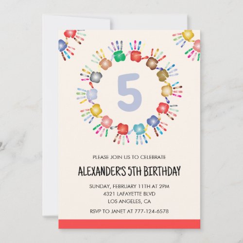 Color party invitations colorful kids primary