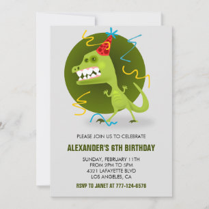 Color party invitations Monster Modern Boy kids