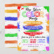 Color Party Light Invitation Editable Invitation | Zazzle